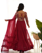 Red Georgette Cherry Kurta Set