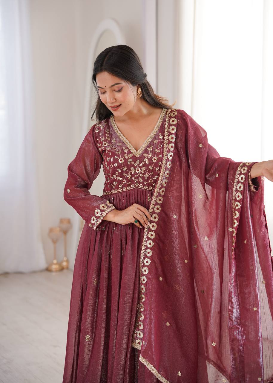 Chiku Sequence Embroidery Kurta Set