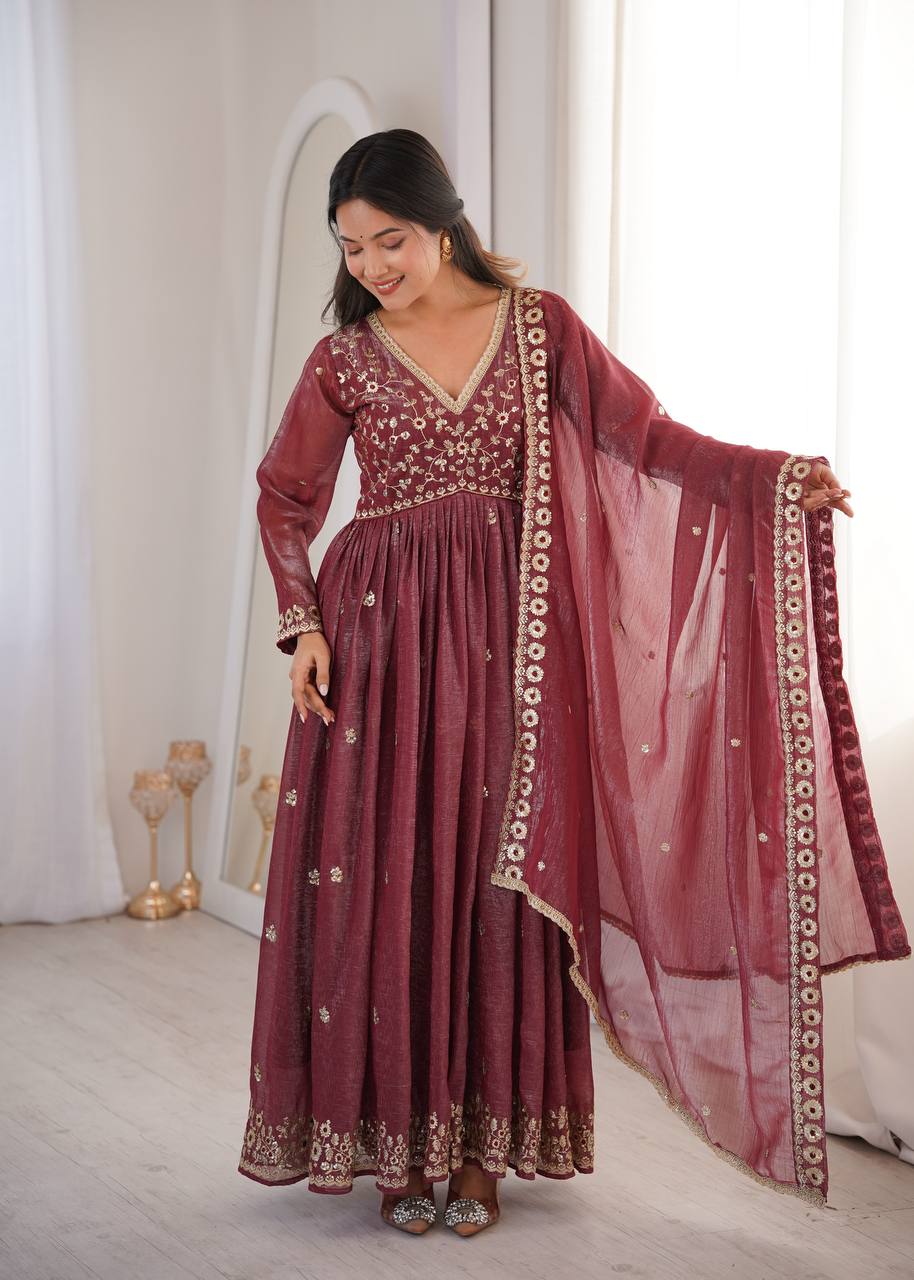 Chiku Sequence Embroidery Kurta Set