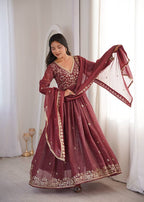 Chiku Sequence Embroidery Kurta Set