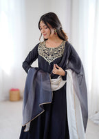 Aditi Heavy French Black Suit Set