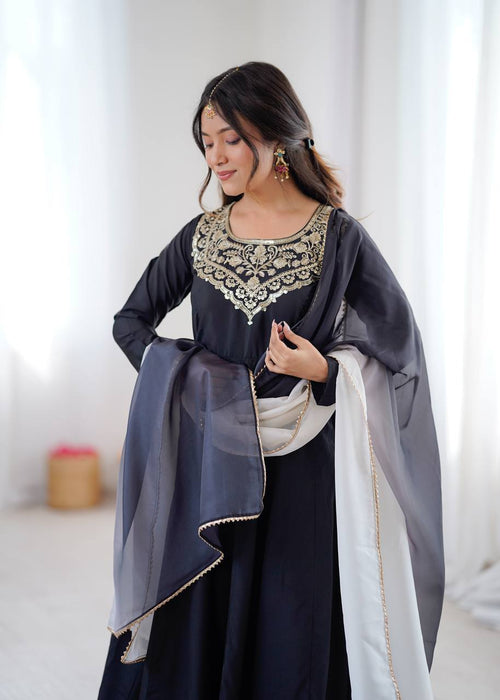 Aditi Heavy French Black Suit Set