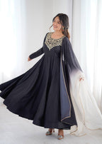 Aditi Heavy French Black Suit Set