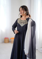 Aditi Heavy French Black Suit Set