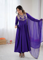 Violet Roman silk Kurta Set