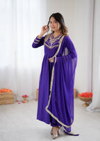 Violet Roman silk Kurta Set