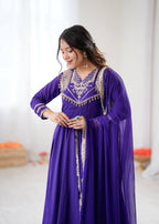 Violet Roman silk Kurta Set