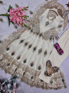 Morpich Fandy Silk Embroidery Anarkali