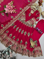 Morpich Fandy Silk Embroidery Anarkali