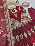 Morpich Fandy Silk Embroidery Anarkali