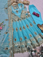 Morpich Fandy Silk Embroidery Anarkali