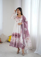 Pink Organza Sunflower Kurta Set