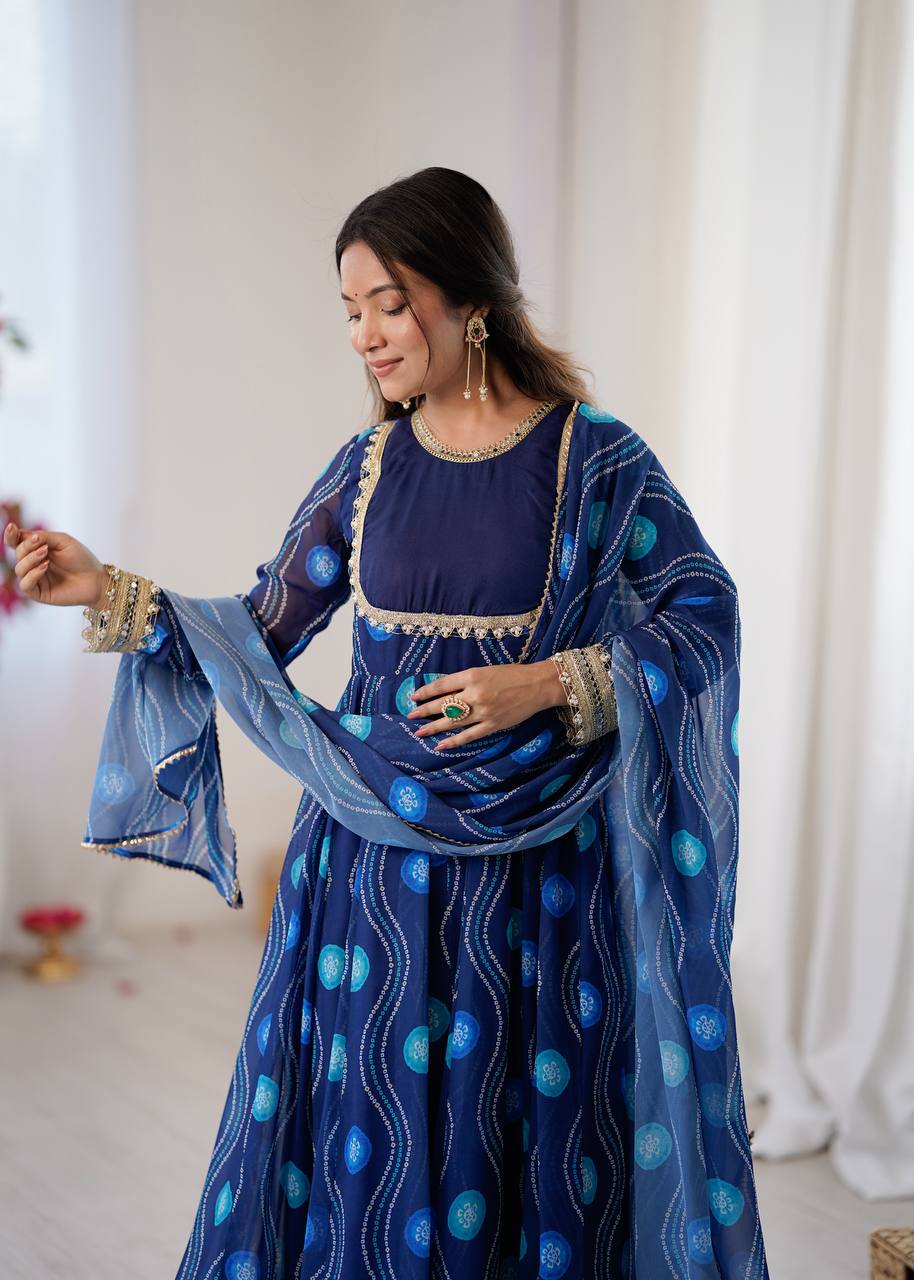 Morni Georgette Print Kurta Set