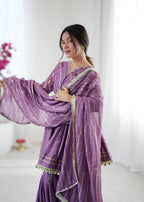 Purple Mal Chanderi Sharara Set