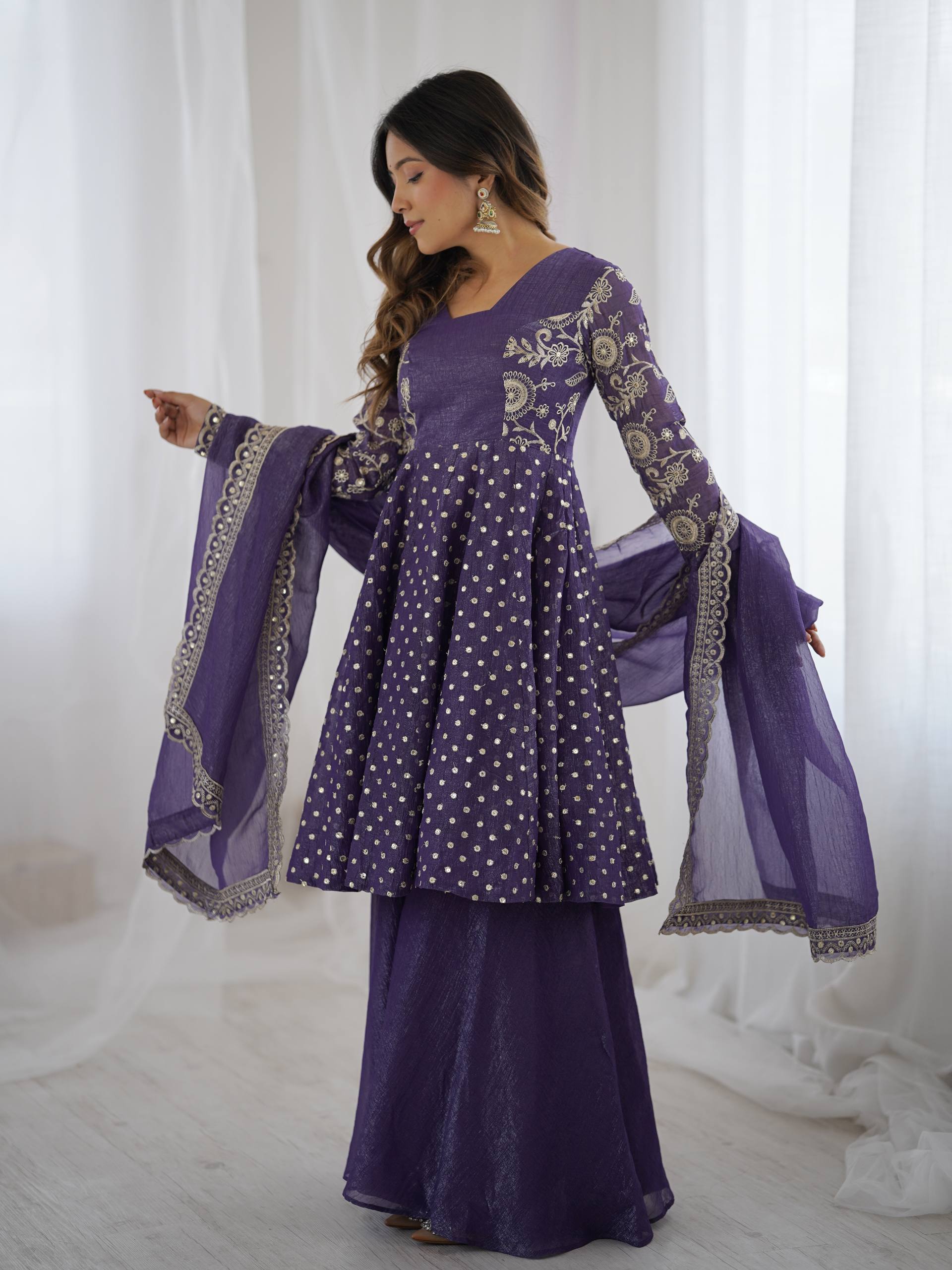 Violent Crunchy Silk Sharara Set