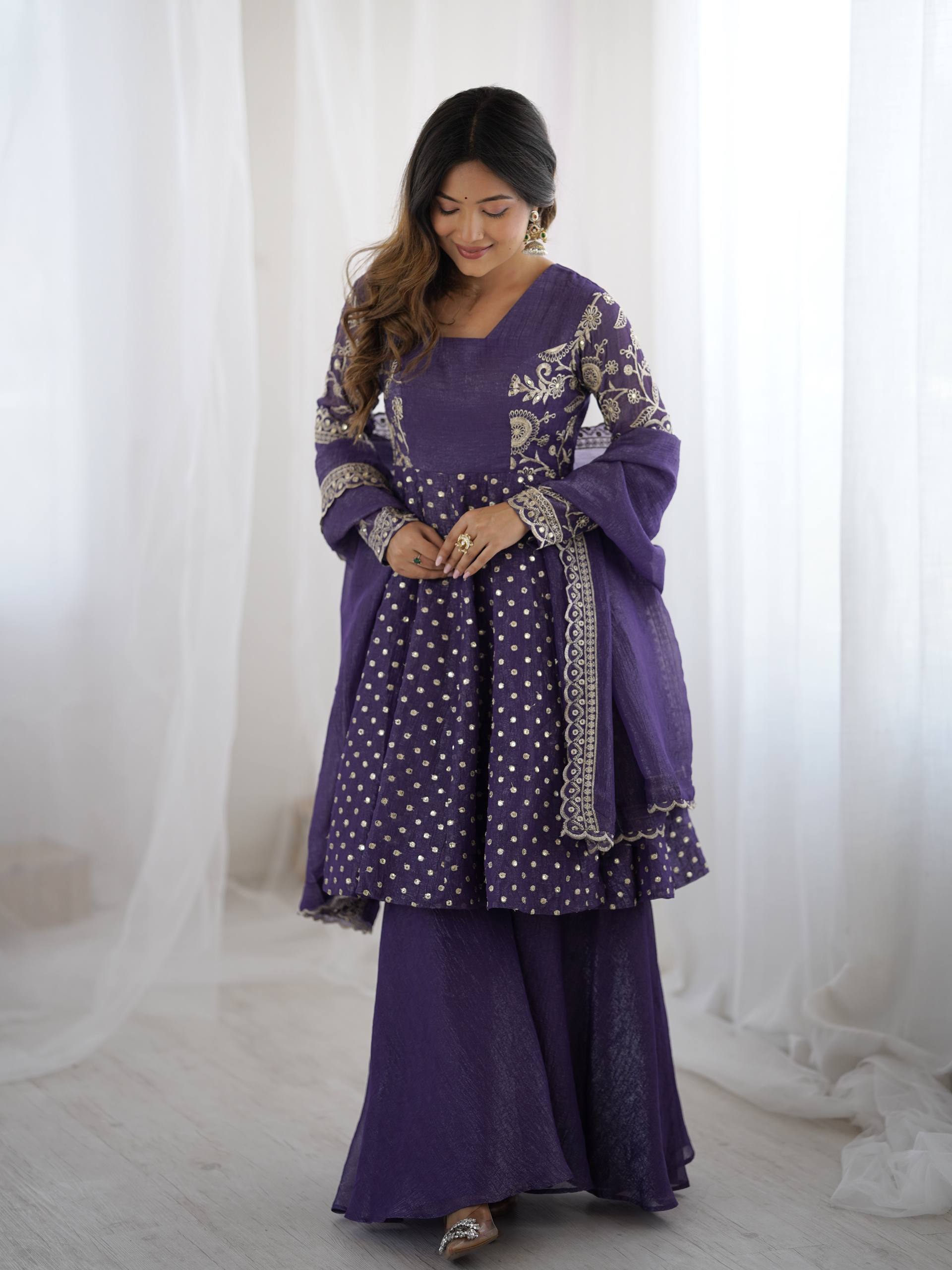 Violent Crunchy Silk Sharara Set