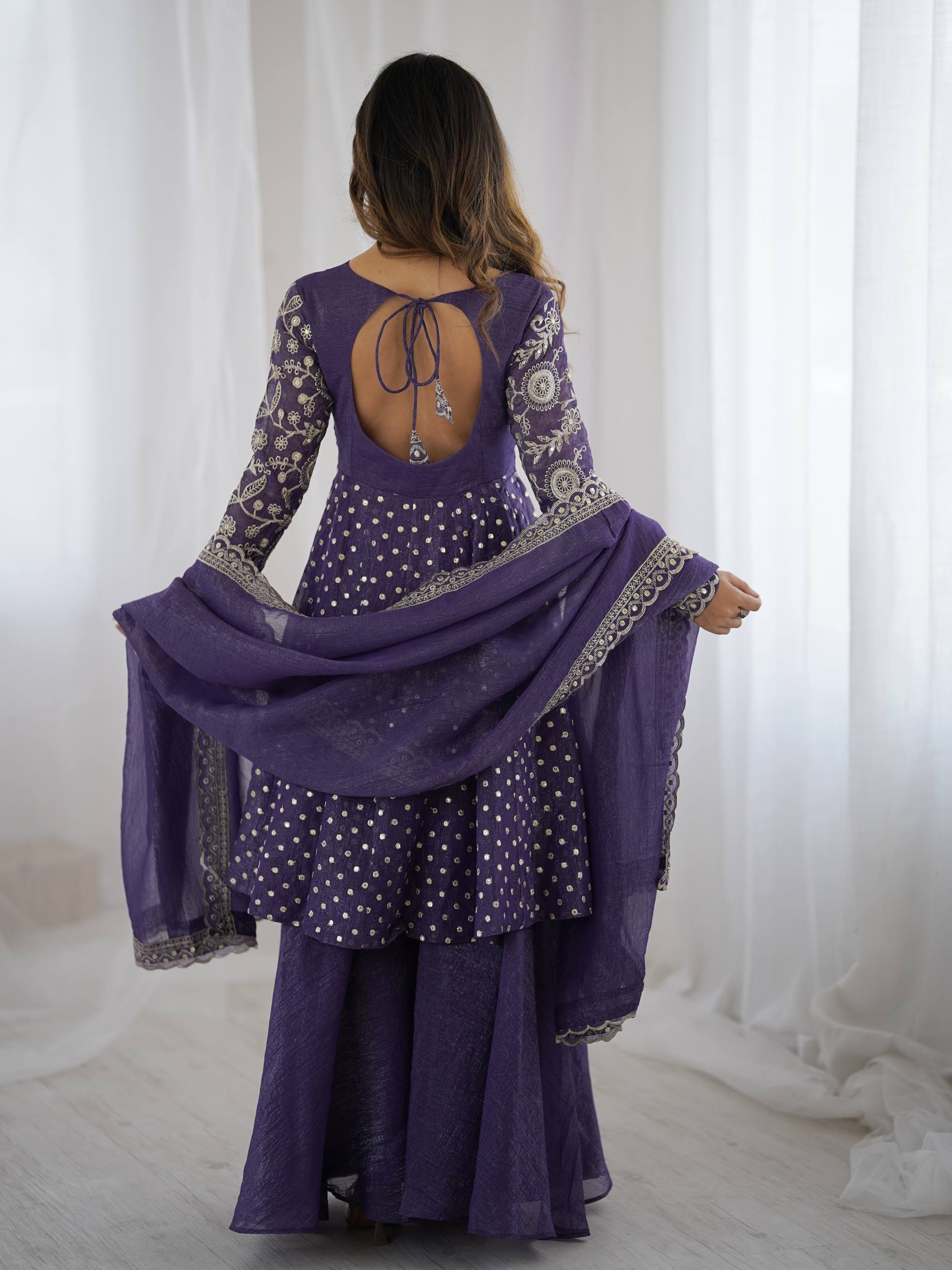 Violent Crunchy Silk Sharara Set