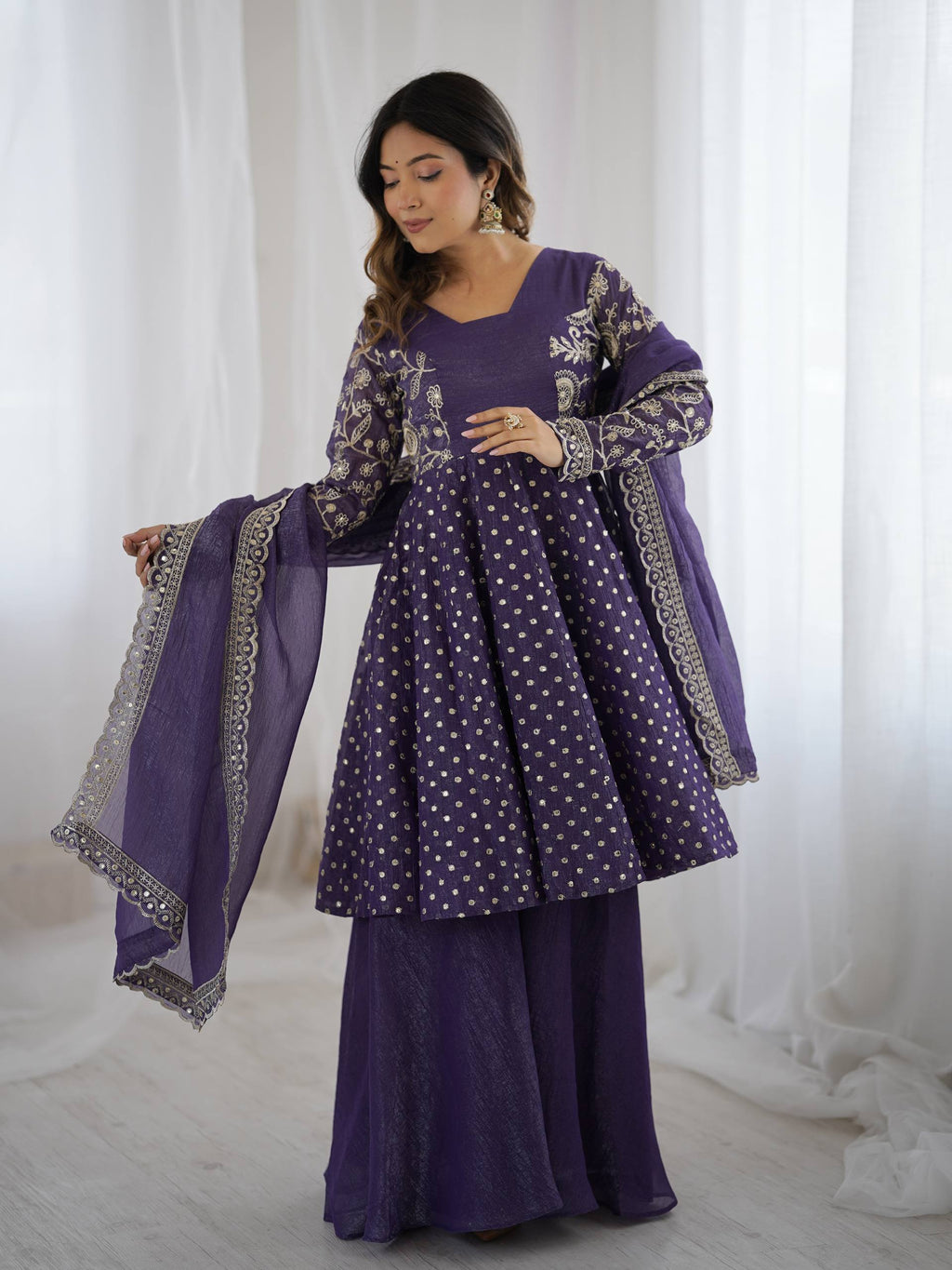 Violent Crunchy Silk Sharara Set