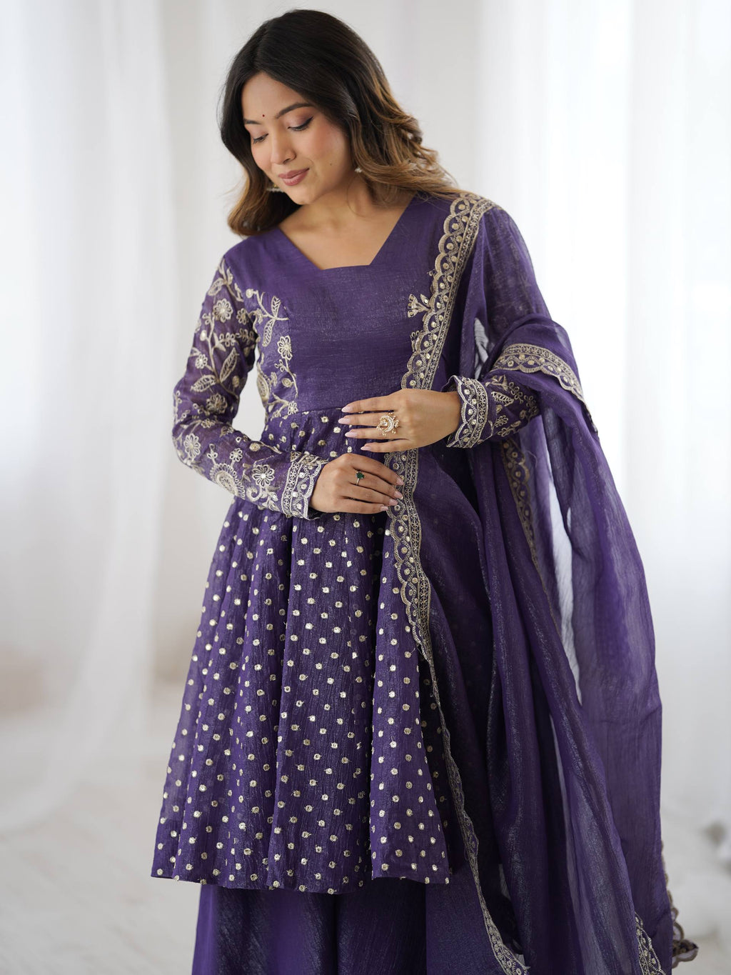 Violent Crunchy Silk Sharara Set