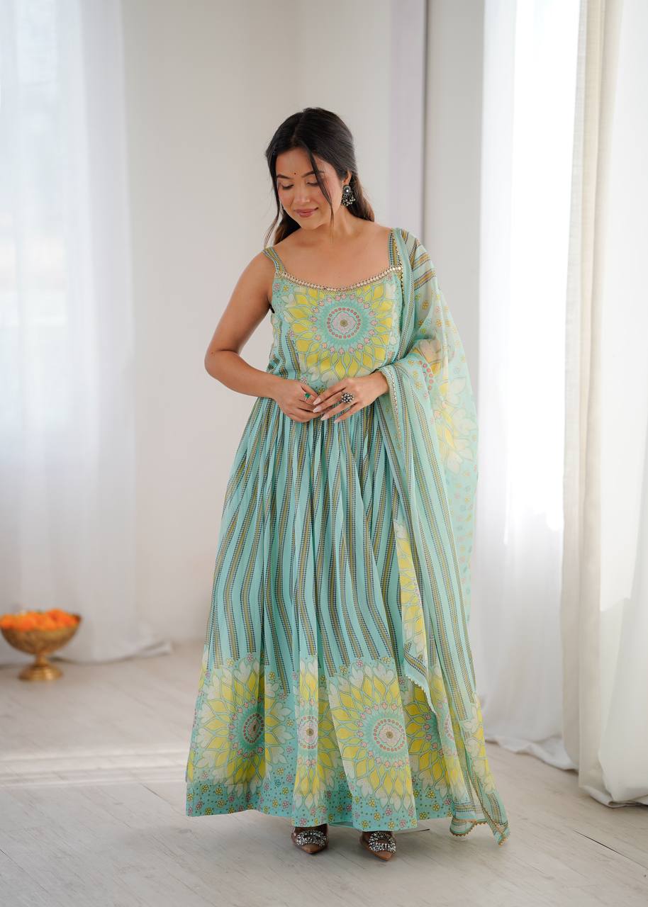 Sunflower Georgette Kurta Set