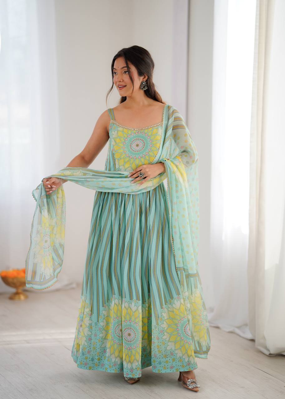 Sunflower Georgette Kurta Set