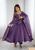 Purple Classy Crunchy Silk Kurta Set