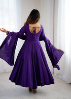 Purple Chanderi Silk Kurta Set