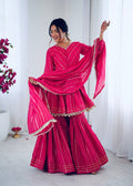 Pink Mal Chanderi Sharara Set
