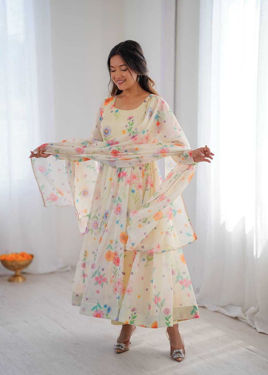 White Organza Lily Kurta Set