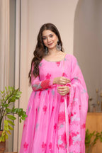 Radha Soft Lightweight Organza Floral Print Kurta Set