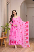 Radha Soft Lightweight Organza Floral Print Kurta Set