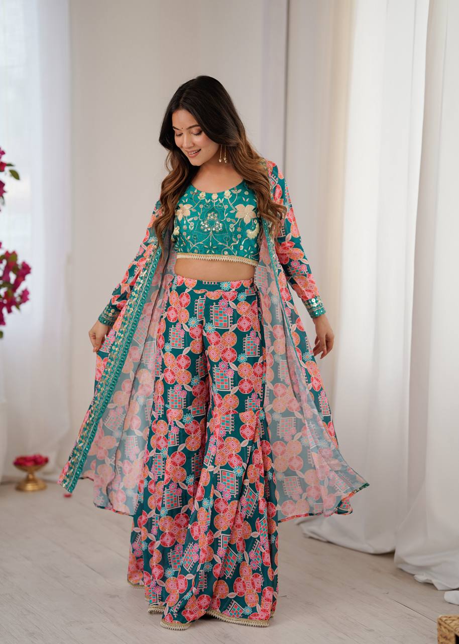 Koti Style Muslin Sharara Set