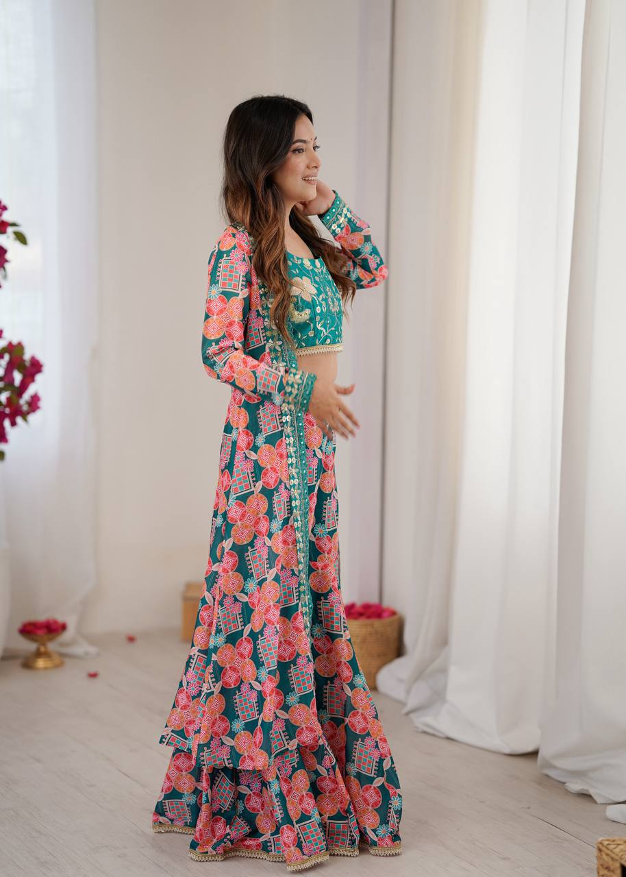 Koti Style Muslin Sharara Set