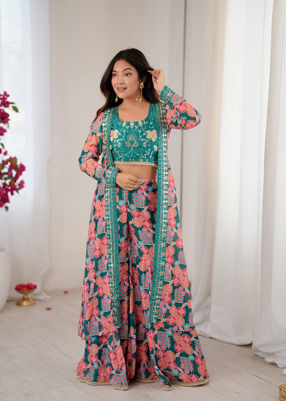 Koti Style Muslin Sharara Set