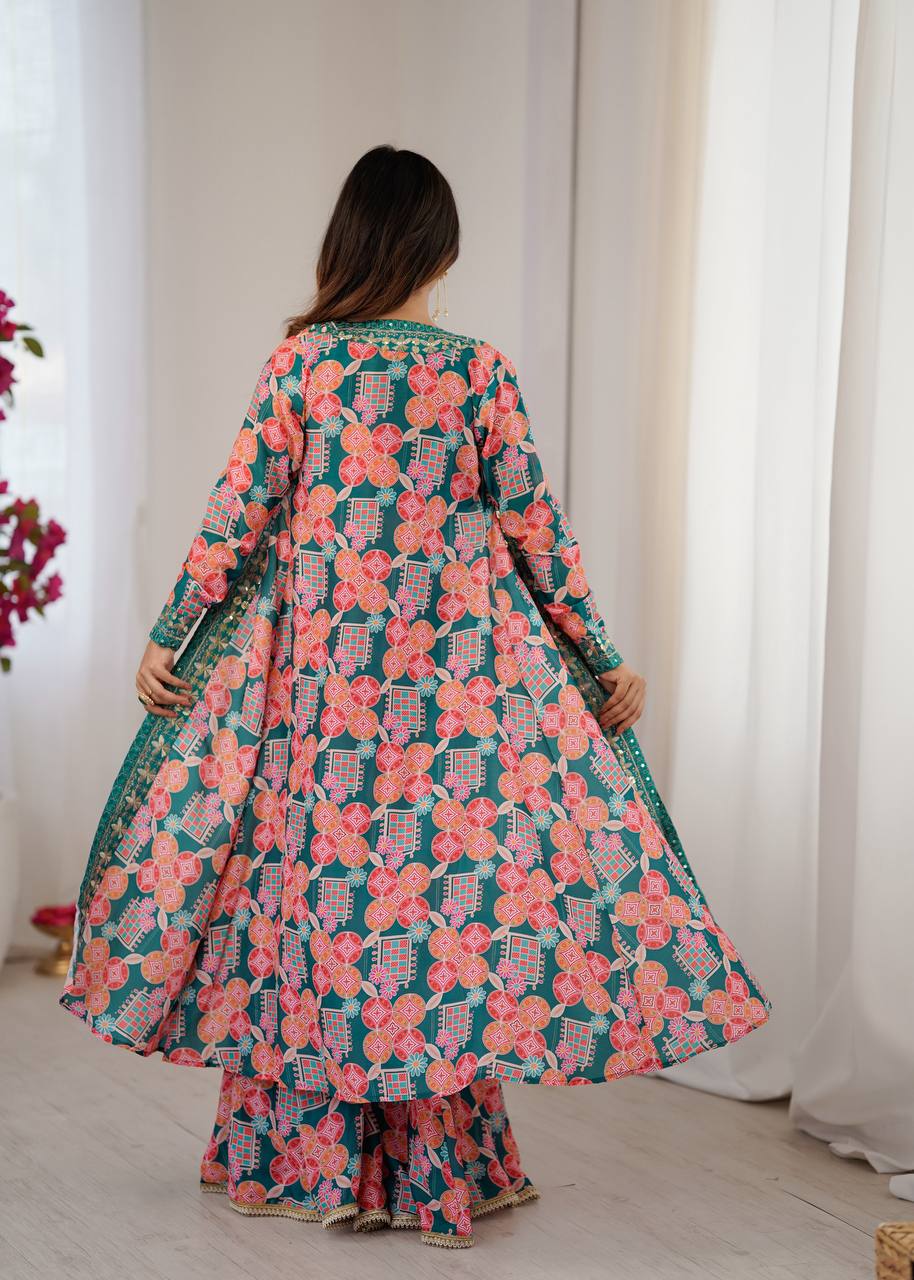 Koti Style Muslin Sharara Set