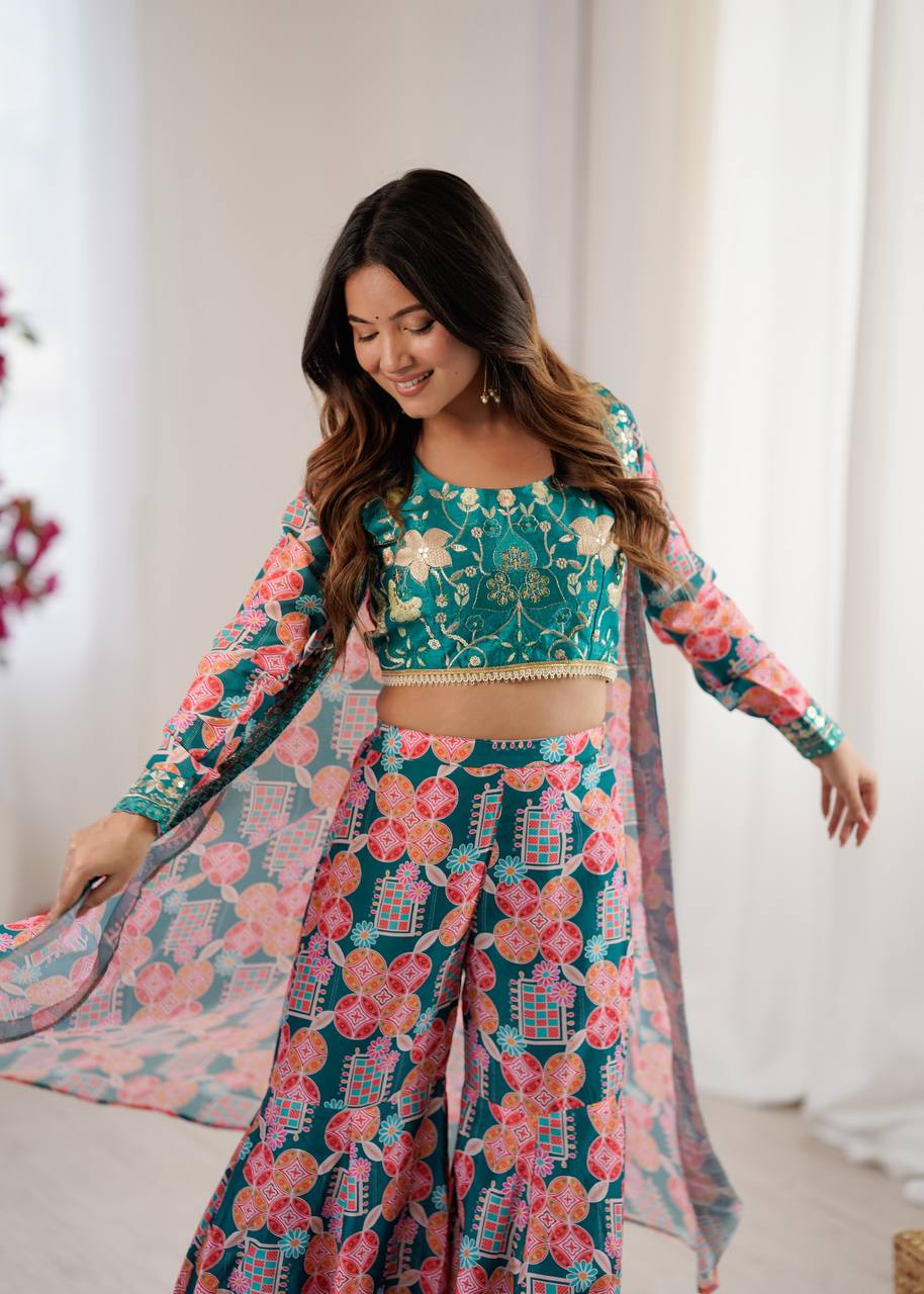 Koti Style Muslin Sharara Set