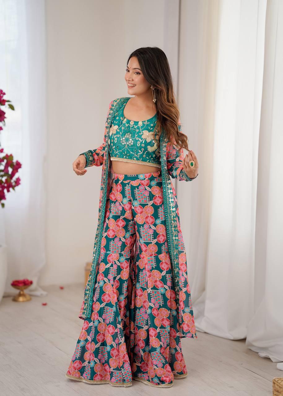 Koti Style Muslin Sharara Set