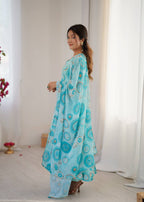 Blue Georgette Kurta Set