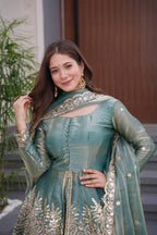 Chandra  Fendy Satin Silk Embroidery Sharara Suit