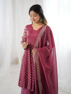 Peach Crunchy Silk Sharara Set