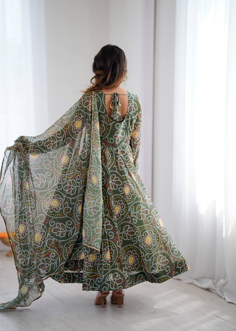 Green Georgette Kurta Set