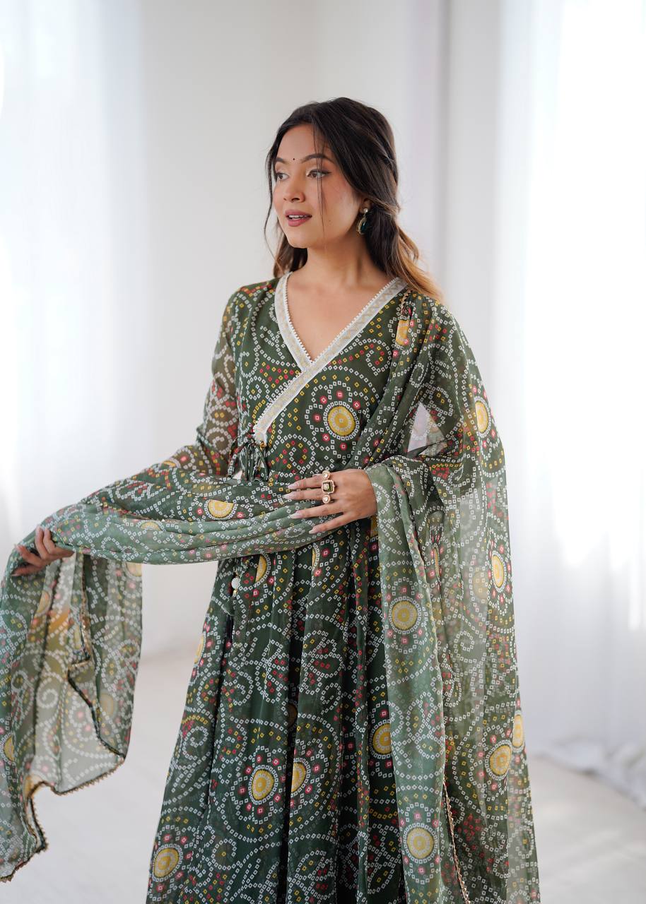 Green Georgette Kurta Set