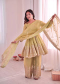 Chandra Fendy Satin Silk Embroidery Sharara Suit (Olive Green)