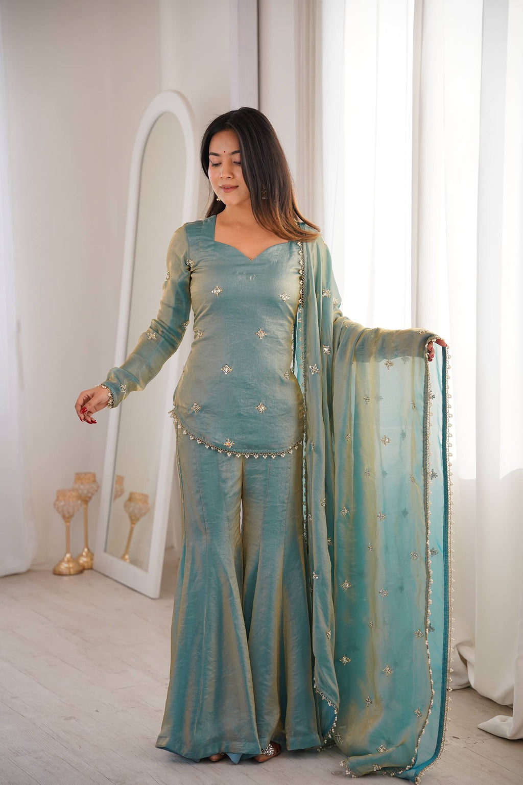 Suhani Fendy Silk Sharara Set