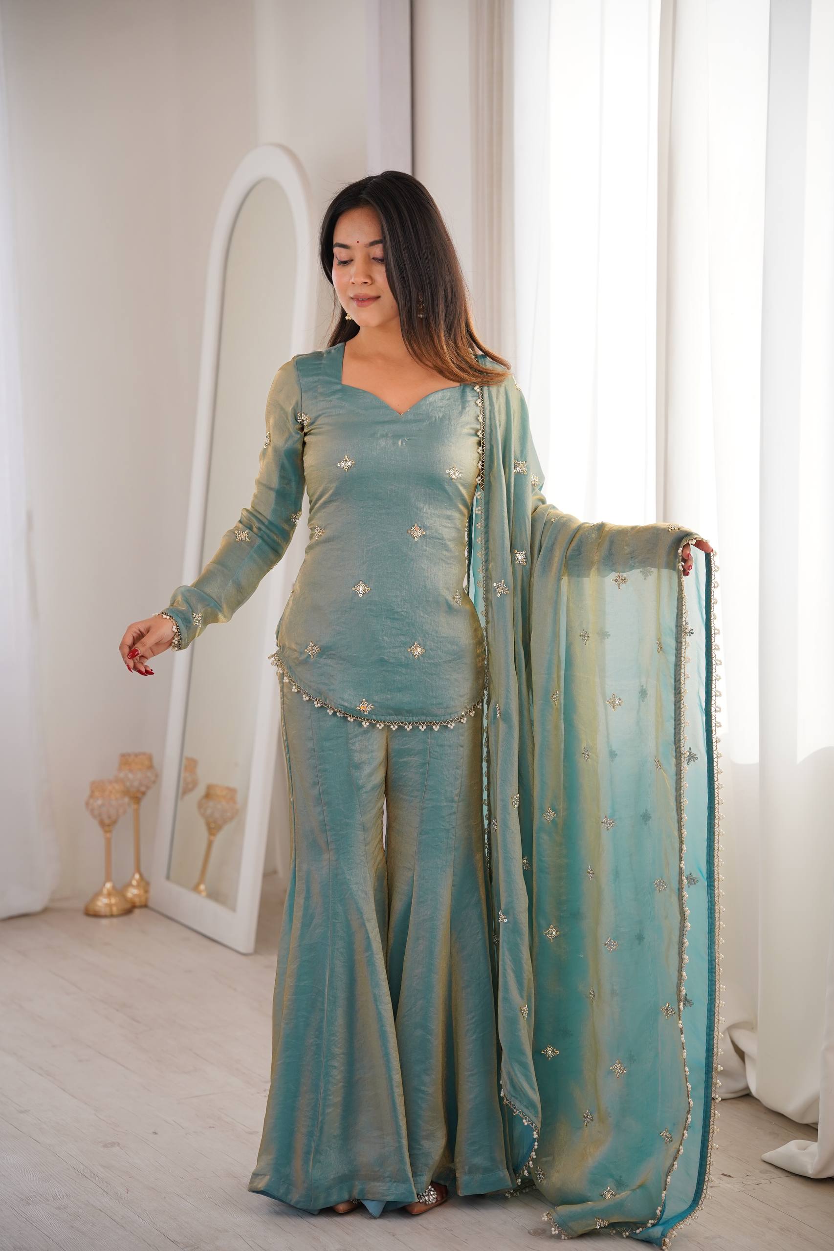 Suhani Fendy Silk Sharara Set