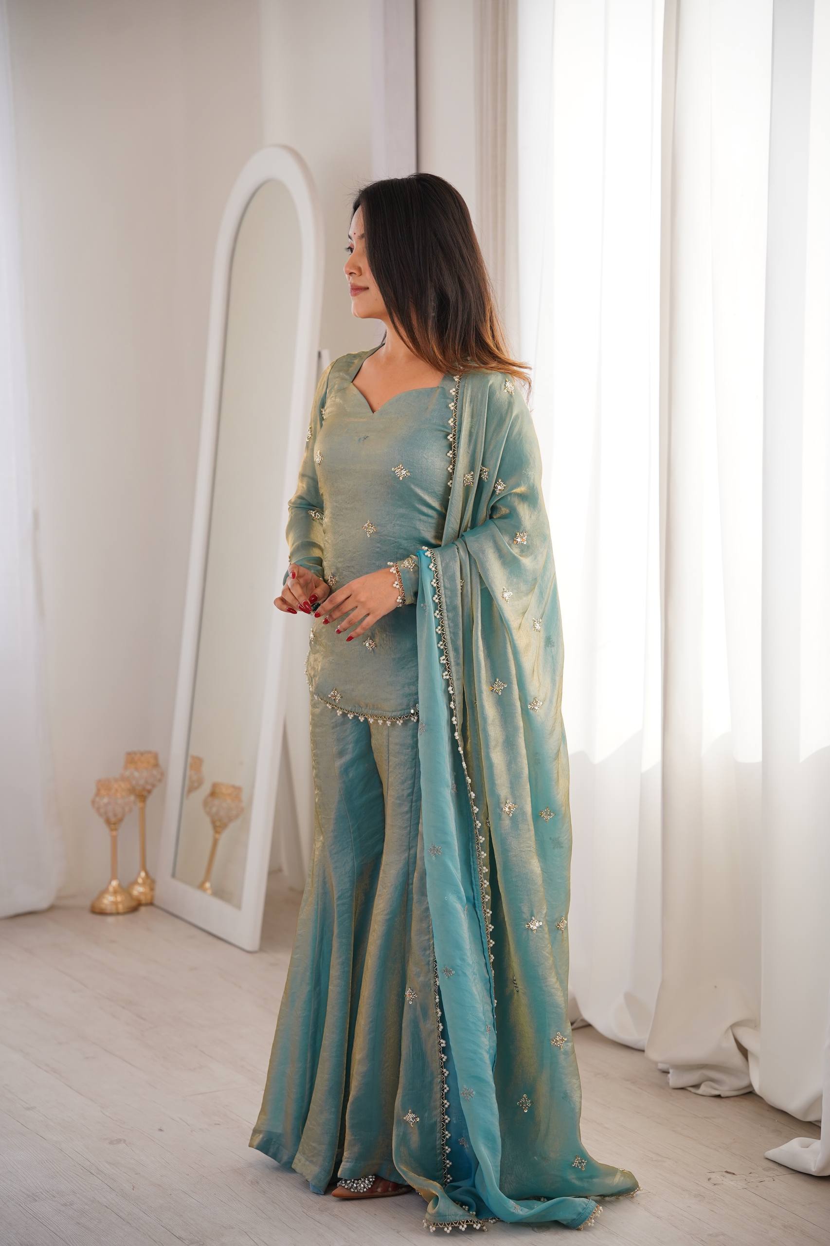 Suhani Fendy Silk Sharara Set