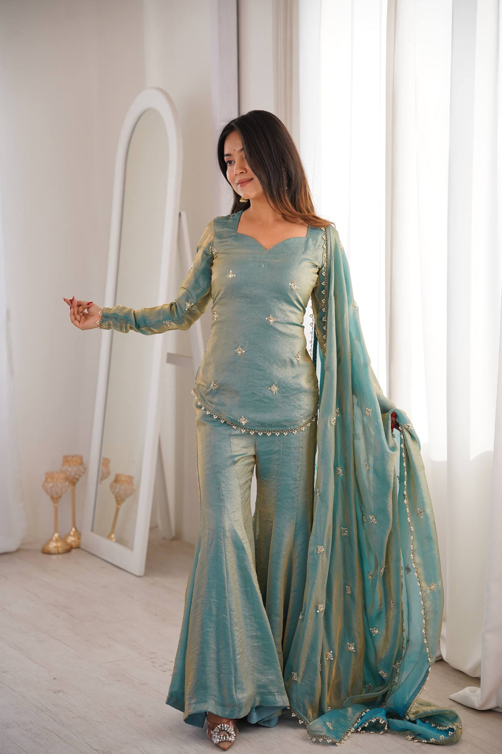 Suhani Fendy Silk Sharara Set