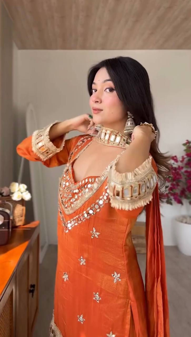Fanta Real Mirror Work Sharara Set
