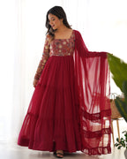 Red Georgette Cherry Kurta Set