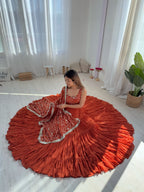 Sanaya Georgette Kurta Set (Rust)